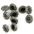 Buttons (Set of 10) - Pewter Studs | Metal | 11mm | Deep Emerald